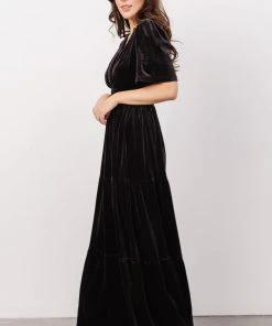 RR Artemis Velvet Maxi Dress | Black Dresses