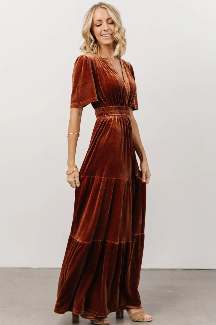 RR Dresses Artemis Velvet Maxi Dress | Dark Spice 5 RR Dresses Artemis Velvet Maxi Dress | Dark Spice