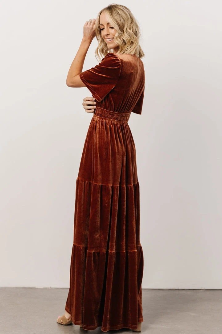 RR Dresses Artemis Velvet Maxi Dress | Dark Spice 4 RR Dresses Artemis Velvet Maxi Dress | Dark Spice