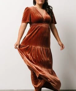 RR Dresses Artemis Velvet Maxi Dress | Dark Spice