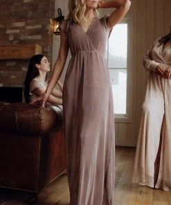 BB Custom Dresses Athena Pleated Maxi Dress | Autumn Orchid