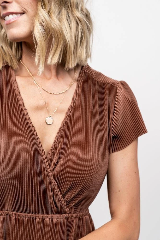 BB Custom Dresses Athena Pleated Maxi Dress | Bronze BB Custom Dresses Athena Pleated Maxi Dress | Bronze