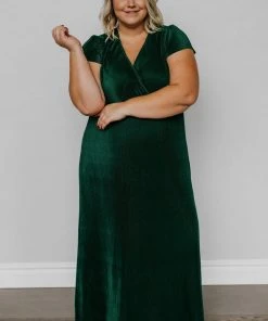 BB Custom Athena Pleated Maxi Dress | Forest