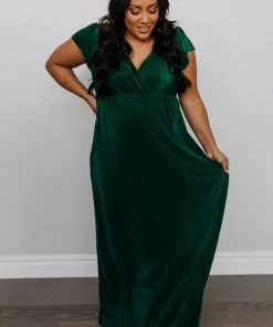 BB Custom Athena Pleated Maxi Dress | Forest