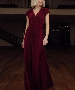 BB Custom Athena Pleated Maxi Dress | Mulberry