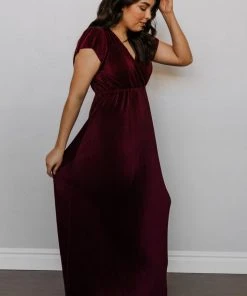 BB Custom Athena Pleated Maxi Dress | Mulberry