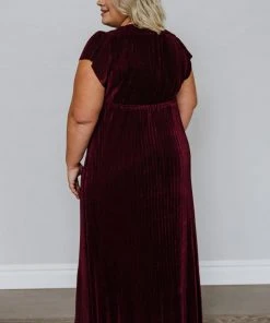 BB Custom Athena Pleated Maxi Dress | Mulberry