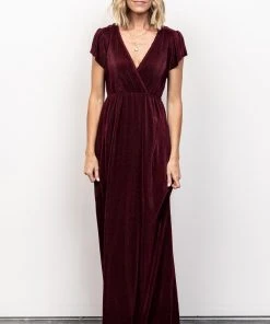 BB Custom Athena Pleated Maxi Dress | Mulberry