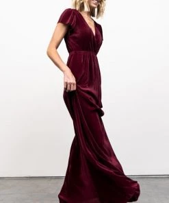 BB Custom Athena Pleated Maxi Dress | Mulberry