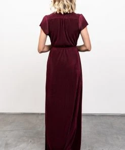 BB Custom Athena Pleated Maxi Dress | Mulberry
