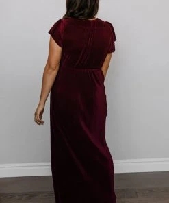 BB Custom Athena Pleated Maxi Dress | Mulberry