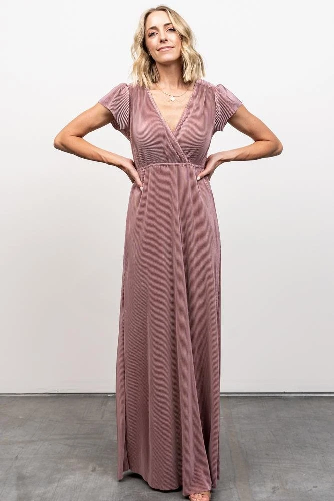 BB Custom Athena Pleated Maxi Dress | Rose Dresses BB Custom Athena Pleated Maxi Dress | Rose Dresses