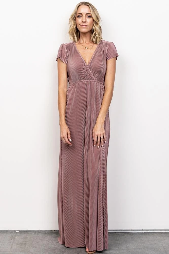 BB Custom Athena Pleated Maxi Dress | Rose Dresses BB Custom Athena Pleated Maxi Dress | Rose Dresses