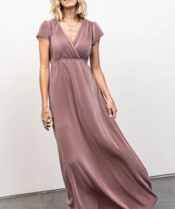 BB Custom Athena Pleated Maxi Dress | Rose Dresses