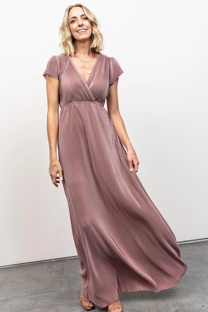BB Custom Athena Pleated Maxi Dress | Rose Dresses BB Custom Athena Pleated Maxi Dress | Rose Dresses