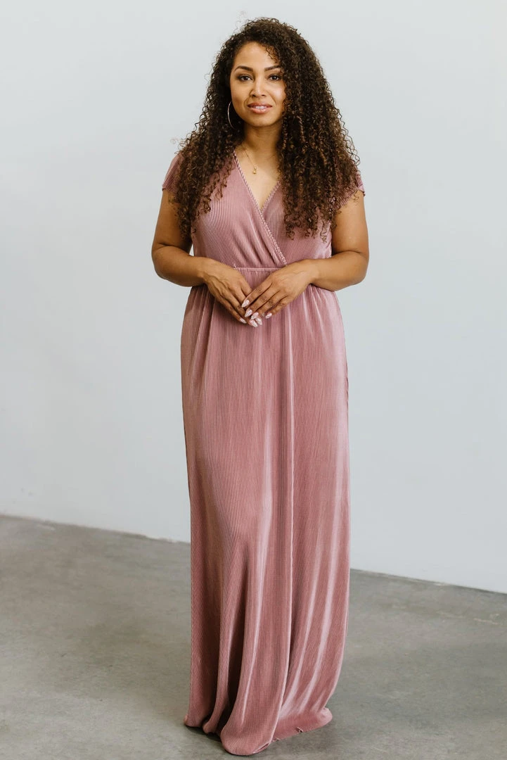 BB Custom Athena Pleated Maxi Dress | Rose Dresses BB Custom Athena Pleated Maxi Dress | Rose Dresses