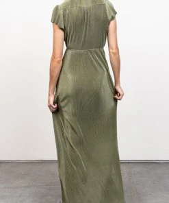 BB Custom Dresses Athena Pleated Maxi Dress | Sage