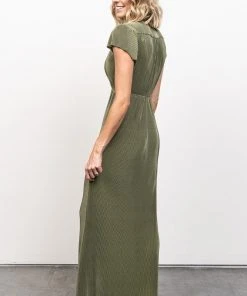 BB Custom Dresses Athena Pleated Maxi Dress | Sage