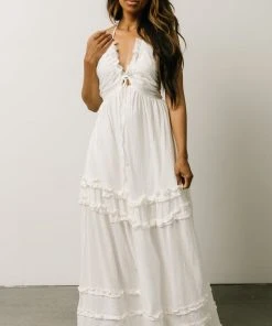 DD Augusta Halter Neck Maxi Dress | Off White
