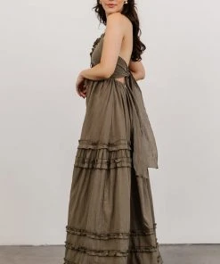 DD Shop All Augusta Halter Neck Maxi Dress | Olive