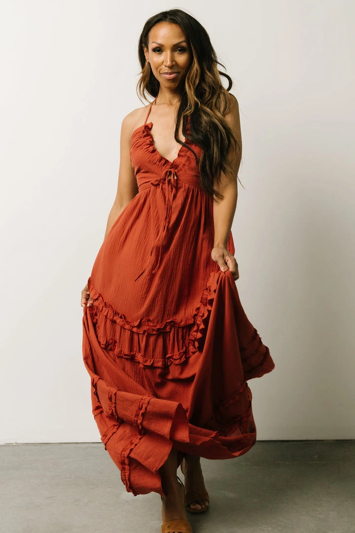 DD Augusta Halter Neck Maxi Dress | Terracotta Dresses 8 DD Augusta Halter Neck Maxi Dress | Terracotta Dresses