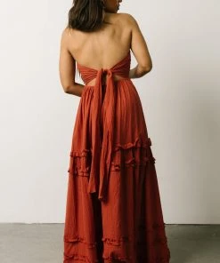 DD Augusta Halter Neck Maxi Dress | Terracotta Dresses