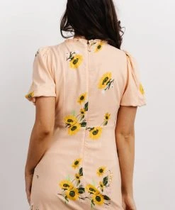 SL Dresses Avalon Front Tie Dress | Peach Floral