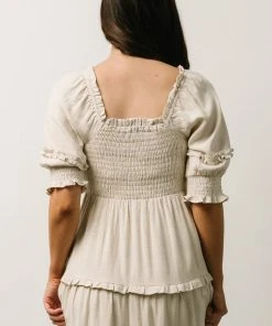 SL Avery Tiered Midi Dress | Natural