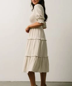 SL Avery Tiered Midi Dress | Natural