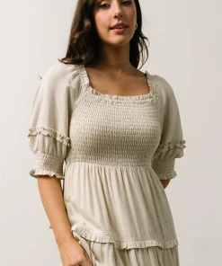 SL Avery Tiered Midi Dress | Natural