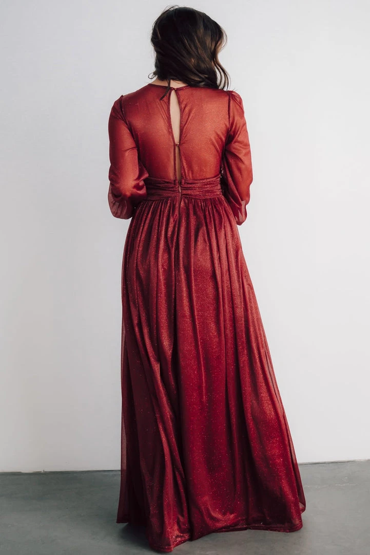 Soi Dresses Azariah Shimmer Maxi Dress | Wine Soi Dresses Azariah Shimmer Maxi Dress | Wine