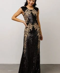 RR Azura Gown | Black And Gold