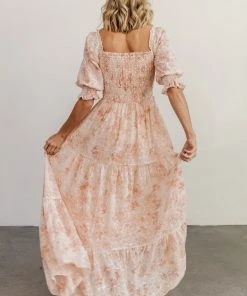 BB Custom Dresses Bailey Eyelet Maxi Dress | Apricot