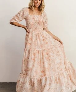BB Custom Dresses Bailey Eyelet Maxi Dress | Apricot