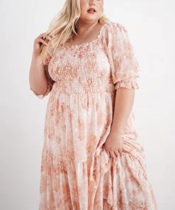 BB Custom Dresses Bailey Eyelet Maxi Dress | Apricot