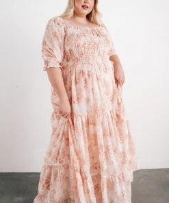 BB Custom Dresses Bailey Eyelet Maxi Dress | Apricot