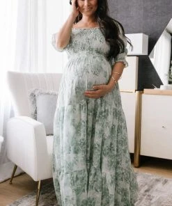 BB Custom Dresses Bailey Eyelet Maxi Dress | Sage