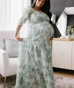 BB Custom Dresses Bailey Eyelet Maxi Dress | Sage