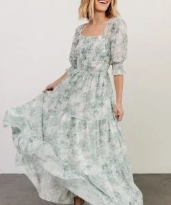 BB Custom Dresses Bailey Eyelet Maxi Dress | Sage