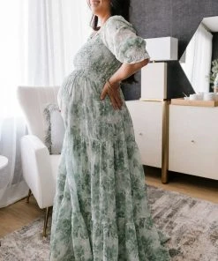 BB Custom Dresses Bailey Eyelet Maxi Dress | Sage