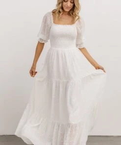 BB Custom Dresses Bailey Eyelet Maxi Dress | White