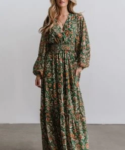 FT Bria Maxi Dress | Green Floral Dresses