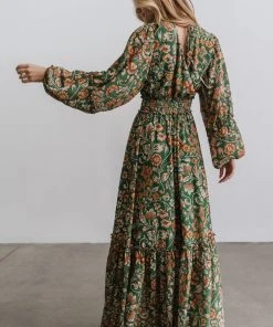 FT Bria Maxi Dress | Green Floral Dresses
