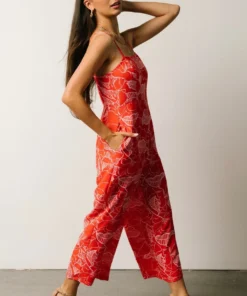 SL Barbie Jumpsuit | Red + Pink Floral