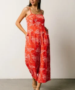 SL Barbie Jumpsuit | Red + Pink Floral