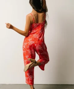 SL Barbie Jumpsuit | Red + Pink Floral
