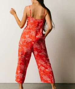 SL Barbie Jumpsuit | Red + Pink Floral