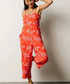 SL Barbie Jumpsuit | Red + Pink Floral