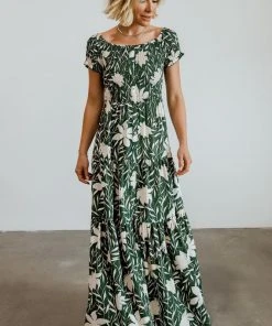 Soi Becca Smocked Maxi Dress | Green Dresses