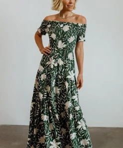 Soi Becca Smocked Maxi Dress | Green Dresses